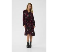 Midikleid KAFFE "Kleid KAlisette", Damen, Gr. 34, N-Gr, rot (windsor wine, schwarz flower), Obermaterial: 100% Viskose LENZING ECOVERO CV LenzEcov., Kleider Midikleid (59736201-34) windsor wine, schwa