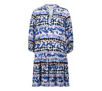 Sommerkleid BETTY BARCLAY "Damen mit 3/4 Arm", Damen, Gr. 48, Normalgrößen, blau, beige, Obermaterial: 100% Viskose, ausgestellt kurz, V-Ausschnitt, Kleider Sommerkleid (12693804-48) blau, beige