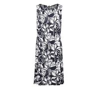 Sommerkleid BETTY BARCLAY "Damen mit Rundhalsausschnitt", Damen, Gr. 40, Normalgrößen, dunkelblau, weiß, Obermaterial: 95% Viskose, 5% Elasthan, figurumspielend kurz, Rundhals, Kleider Sommerkleid (50