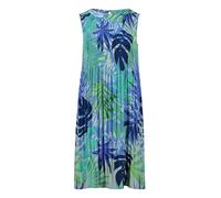 Betty Barclay Damen Plisseekleid ohne Arm 42, Blau/Grün
