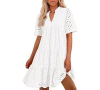 Kleid kurz Strandkleid Damen Kleid Leicht Damenkleider Elegantes Frauenkleid Cartoon Strand Shirtkleid Knielang Blusenkleid Tanktop Damen kurz