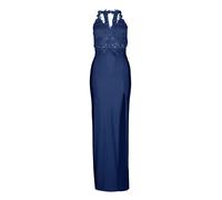 Abendkleid VERA MONT "Vera Mont Abendkleid mit Strass", Damen, Gr. 42, Normalgrößen, blau (festival blau), Spitze, Obermaterial: 82% Polyamid, 18% Elasthan. Futter: 100% Polyester., festlich, figurbet