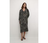 KAFFE Kleid KAgenette Black/Turtledove Leaf Print 38