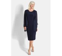 Kleid mit feinem Chiffonjäckchen blau 40