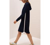 Midikleid CECIL, Damen, Gr. S38, US-Größen, blau (urban dunkelblau), Stoff, 67% Viskose, 28% Nylon, 5% Elasthan, unifarben, normal kniefrei, ohne Ausschnitt, Bündchen, Kleider Midikleid, mit Kapuze (3