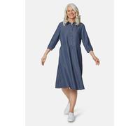 Kleid mit Hemdblusenkragen blau 54