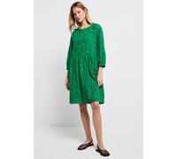 Street One Damen Kleid A144349 Tunikakleid mit Lochstickerei Rundhals Glowing Green 38