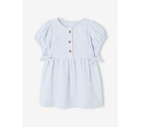 Kleid mit Stickereien Mädchen Baby helles blau Gr. 62 von Vertbaudet