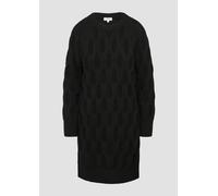 Kleid mit Strickmuster 44 schwarz 2157104.9999.44