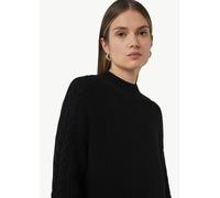 Kleid mit Zopfmuster-Detail schwarz XS