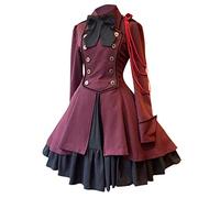 Kleid Mittelalter Damen Gothic Goth Dress Mittelalterliche Maxikleid Renaissance Kleidung Party Kleider Frauen Traditionelles Vintage Kostüm Kostüme