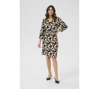 Midikleid KAFFE "Kleid KAkatrine", Damen, Gr. M, N-Gr, schwarz (schwarz contrast blocks), Obermaterial: 98% Polyester PES. 2% Elasthan EL., Kleider Midikleid (57040369-M) schwarz contrast blocks