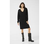 Midikleid KAFFE "Kleid KAlizza", Damen, Gr. S, N-Gr, schwarz (schwarz deep), Obermaterial: 80% Viskose CV. 20% Nylon NY., Kleider Midikleid (72078921-S) schwarz deep
