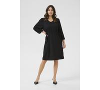 Midikleid KAFFE "Kleid KAkatrine", Damen, Gr. XS, N-Gr, schwarz (schwarz deep), Obermaterial: 98% Polyester PES. 2% Elasthan EL., Kleider Midikleid (16284941-XS) schwarz deep