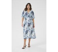 Midikleid KAFFE "Kleid KAjasmin", Damen, Gr. 40, N-Gr, blau (blau organic print), Obermaterial: 83% Viskose CV. 17% Polyamid PA., Kleider Midikleid (23186038-40) blau organic print