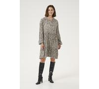 Midikleid KAFFE "Kleid KAevity", Damen, Gr. 42, N-Gr, grau (grau, schwarz graphic simili), Obermaterial: 100% Viskose LENZING ECOVERO CV LenzEcov., Kleider Midikleid (91760362-42) grau, schwarz graphi