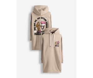 Kleid - Rückenprint - beige M
