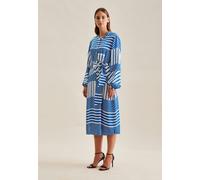 Kleid Streifen platziert Blau 38 (60.135892-0016-38)