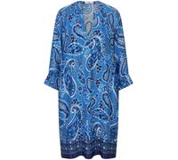 Kleid V-Öffnung am Rundhals-Ausschnitt Peter Hahn blau 36