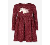 Kleid Waffelpikee Happy Girls Mädchen Einhorn granatapfel Gr. 110