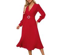 Kleider Cocktail Party Maxi Kleider Kleid Summer Maxi Kleid Mit TüLl Plissiertes Cocktailkleid Strickkleid Rot Damen Kleid Standesamt Langarm Enges Kleid äRmelloses Kleid Lang Rotes Kleid