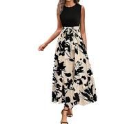 Kleider Damen Elegante Sommerkleid,Sommerkleid Damen Elegant Lang Kleid Kurzarm Sommer Festliche Kleider Festliche Boho Business Hohe Taille Freizeitkleider Casual Mode Partykleider Sommerkleider