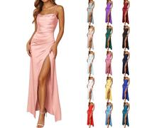 Kleider Damen Festlich Ballkleid Lang Abschlusskleid Chiffon Knielanges Abendkleid Hohe Taille A-Linie Brautjungfernkleid Festliche Kleider Elegant Brautkleid