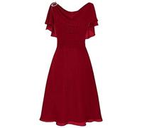 Kleider Damen Festlich Elegant - Cocktailkleid Damen Rüschen One-Shoulder Sexy Chiffonkleid Sommerkleid Elegante Kleid für Hochzeit Gast Brautjungfernkleider Ballkleider Abendkleid Prom Partykleid