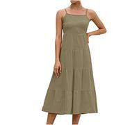 Kleider Damen Festlich Elegant Geschenke für Frauen Elegant Lange Kleid Cocktailkleid Abendkleider Maxikleid A Linie Freizeitkleid Fließendes Abendkleid Swing Partykleid 3/4 Arm Sommer Knopfleist