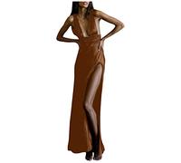 Kleider Damen Festlich Elegant Geschenke für Frauen Knielange Mode Dress A-Linie Kleid Tanktop-Kleid Sexy Bodycon Maxikleid V-Hals Spaghetti-Träger Kleid meine bestellungen anzeigen Lang Elegant