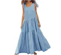 Kleider Damen Festlich Elegant Geschenke für Frauen Spaghettiträger Langes Sommer Strand Swing Maxikleid Swing Hohe Taille A-Linien Knopf Midikleid Sexy Schlitz Midikleid Cocktailkleid Partykleid