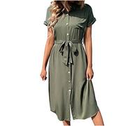 Kleider Damen Sale Angebote Langarm Rundkragen Winterkleid Minikleid mit Gürtel Knielang Sommer Strandkleid Knopfleiste Lang Bluse Kleid Chiffon V-Ausschnitt Ärmellos Maxikleid Abendkleider mein