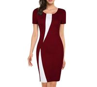 Kleider Damen Sommer Knielang Elegant Kleid A Linie Abendkleid Für Hochzeitsgast Frauen Curvy Sommerkleid Festliche Abendkleider Schlankmachende Bleistiftkleid Mit Ärmel Sommerkleider Stretch