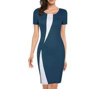 Kleider Damen Sommer Knielang Elegant Kleid A Linie Abendkleid Für Hochzeitsgast Frauen Curvy Sommerkleid Festliche Abendkleider Schlankmachende Bleistiftkleid Mit Ärmel Sommerkleider Stretch