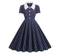 Kleider Damen Vintage Abendkleid Elegant Kleid mintgrün 50er 60er Jahre Mode Cocktailkleid Sommer Swing Petticoat Kleid A Line skims Dress kurz Freizeitkleid festlich Rockabilly Ballkleid