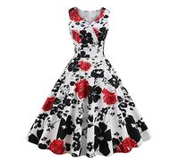 Kleider Damen Vintage Abendkleid Elegant Kleid mintgrün festlich Rockabilly Ballkleid 50er 60er Jahre Mode Cocktailkleid Sommer A Line skims Dress kurz Freizeitkleid Swing Petticoat Kleid