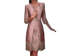Kleider FüR Die Mutter Der Braut Elegante Outfits for die Brautmutter, 2-teilig, mit Jacke, Bräutigam-Kleider, formelle Kleider for Hochzeit, Bonbonfarbe(Pink,18W)