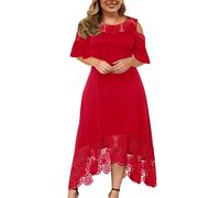 Kleider Für Hochzeitsgäste Damen Elegant Abendkleider Kurz Festliches Kleid Hochzeit Vintage Mode Abendkleid Festlich Brautjungfernkleid Große Größen Partykleid Mit Rüschensaum