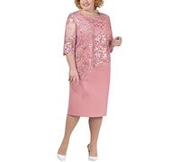 Kleider für Mollige Frauen Festlich Midikleid Festkleider Übergröße Ab 50 Jahren Chiffonkleid Elegant Wickelkleid Große Größen Bauchweg Cocktailkleid a Linien Hochzeit Abendkleid