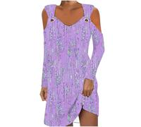 Kleider Party Hochzeit Cocktailkleid 2024 HäSsliche Kleider Schulanfang Kleid Damen Maxikleid Gelb VolantäRmel Kleid Winterkleid Partykleid Wickelkleid Kleider Langarm Elegant Brautkleid Vokuhila