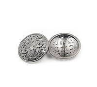 Kleiderknöpfe, Retro-Design, hohl, Nähknöpfe, Schaft, runde Form, Metallknopf-Set für Männer und Frauen, Blazer, Mantel, Uniform, Hemd, Anzug und Jacke, Silber, 20 mm, 10 Stück