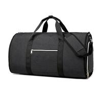 Kleidersack mit Schultergurt - -Reisetaschen, große Kapazität, faltbare Seesäcke, leichte Flugtasche für Reisen, Flugzeug, Nylon-Reißverschlusstasche für Reisen, Schwarz , 55x26x3 1cm, Siehe