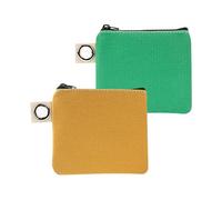 Kleine Canvas-Tasche mit Reißverschluss, für Münzen, Mimi, Make-up, Lippenstift, Kopfhörer, Ladekabel, Reise-Organizer, Aufbewahrungstasche für Damen, 2 Stück, gelbgrün, 4.4 x 3.6 Inch / 11 x 9 cm