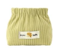Kleine Cordtasche | Weiche kleine Kosmetiktasche aus Cord - modische Organisationstasche mit elastischer Öffnung, geräumige tragbare Aufbewahrungstasche für Mädchen, Frauen, Damen, Grün, Refer to