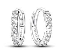 Kleine Creolen Ohrringe Sterling Silber 925,Huggies Ohringe Damen,Glänzend Timeless Silver Ohrring,Cubic Zirconia Earrings for Women,Geschenk für Frauen