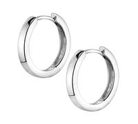 Kleine Creolen Silber 925 - Damen Klappcreolen 17mm SO-358 | Silberohrringe aus hautfreundlichem 925 Sterling Silber rhodiniert oder vergoldet von MATERIA by Matthias Wagner