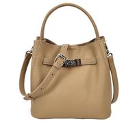 Kleine Damen-Handtasche mit Tragegriff oben und abnehmbarem Schultergurt und abnehmbarem Reißverschlussbeutel, weiches Leder, hautfarben, Small
