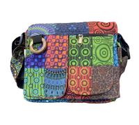 Kleine ethnische Baumwolltasche mit bunten Aufdrucken, ethnische Umhängetasche für Frauen Baumwolltasche für Frauen Ethnischer indischer Stil (Mehrfarbig)