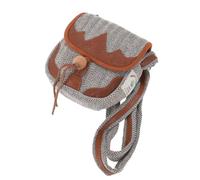 Kleine Ethnostyle Schultertasche, Nepal Tasche mit Leder, Modell 1 | Handgefertigte Unikat-Tasche aus Hanf, verstellbarer Tragegurt, zwei Reißverschlussfächer, modernes Öko-Design