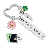 Kleine Geschenke für Frauen Beste Freundin, Personalisiert Schutzengel Schlüsselanhänger Herz Auto, Geschenk für 18. Geburtstag Mädchen, Ostergeschenke für Teenager Mädchen 9 10 11 12 13 14 jahre